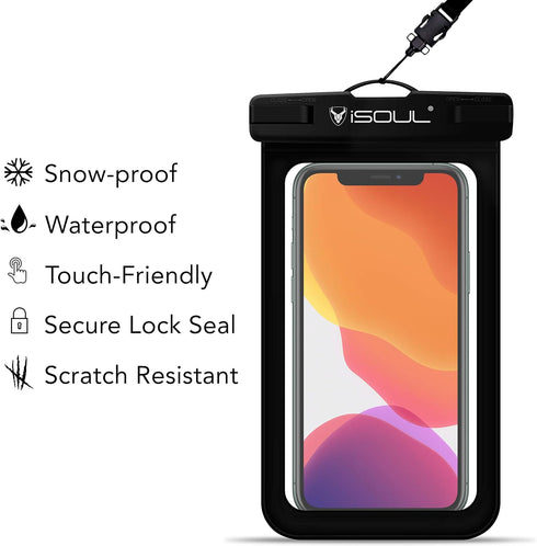 Waterproof Phone Case, Waterproof phone pouch Dry Sealed Bag with Lanyard for Mobile Phones Samsung, iPhone 15/14/13/12/11/XS/Max/XR/X Galaxy S10 for Beach Swimming Fishing Hiking Surfing 1Pack Clear - TradeNRG UK